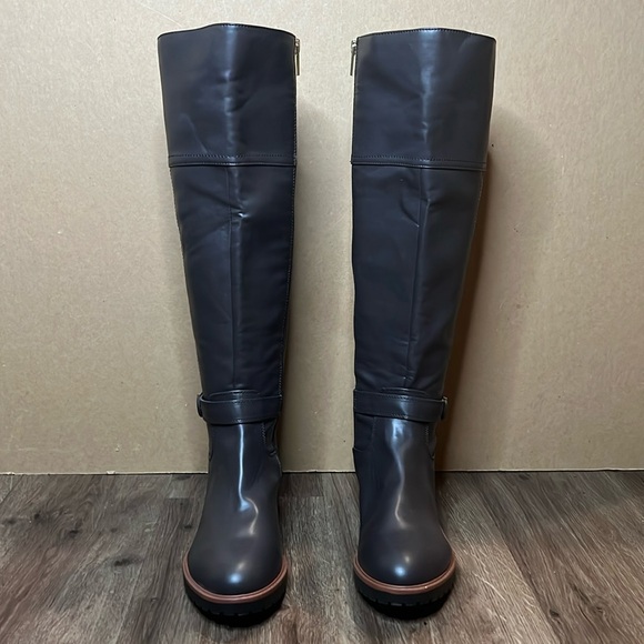 NWOT Tommy Hilfiger Knee High Boots, Greyish Brown, 8.5 - Picture 3 of 15